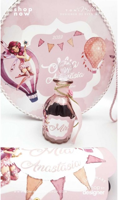 Trusou de botez cu Mia si baloane de aer cald mov Purple Hot Air Balloons 7